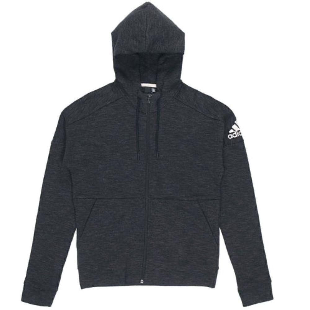 ADIDAS Knit Windproof Breathable Hooded Jacket Iron Gray Men’s Size Small